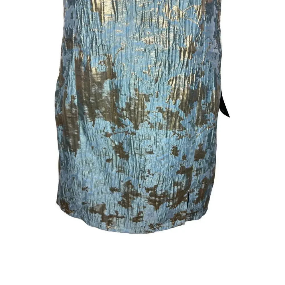 NWT Lulu's Women's Sz M Blue Hoco Mini Dress w/ Metallic Detail (1583) - Picture 4 of 5